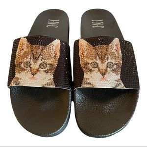 Kitty slides! Size 9 with lots of bling and shine. Brand new!